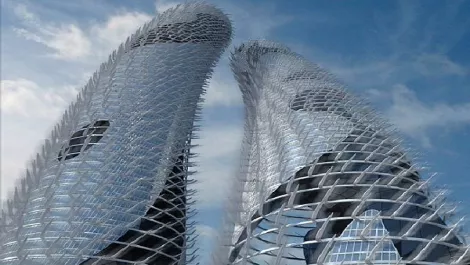 Self-cleaning skyscrapers