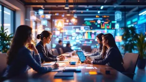 Professional business meeting apac emea collaboration ai automation customer service excellence