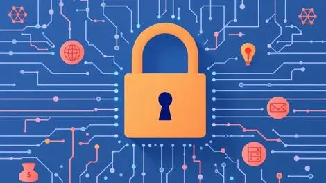 Digital padlock network lines data streams symbolizing api security modern