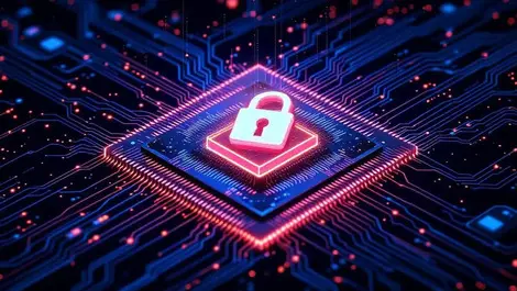 Silicon microchip circuitry secure digital lock quantum computing wave patterns