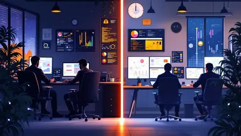 Uk open plan night office shadow ai devs vs it security team