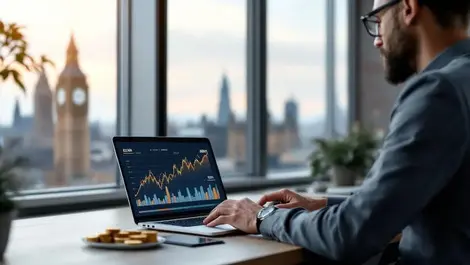 Uk small business owner london office high return savings view