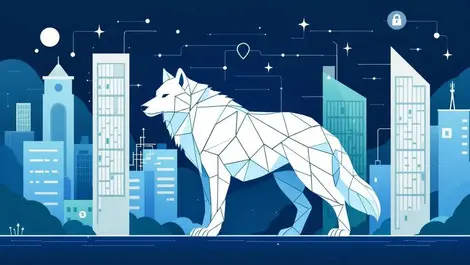Arctic wolf shield logo guarding enterprise buildings network locks