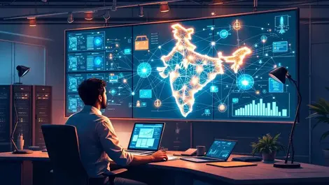 Indian telecom control room network map fiber nodes infra growth