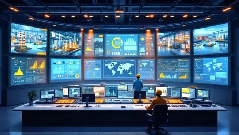 Industrial control room integrated factory security analytics