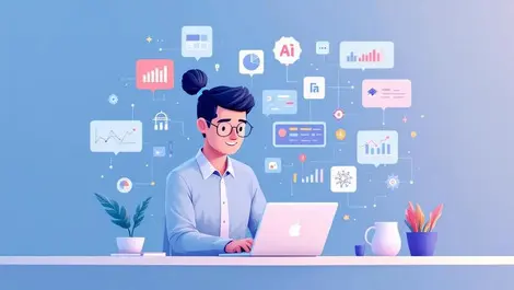 Ai data analytics training professional with 3d icons minimalist